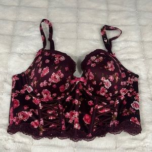 NEW WITH TAGS Victoria’s Secret Burgundy Floral Corset